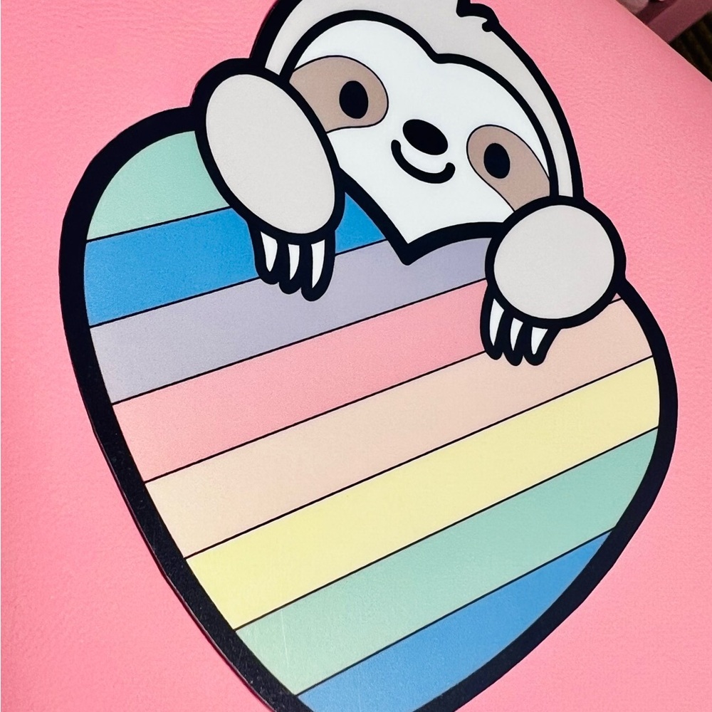 Colorful Sloth Heart Car Decal